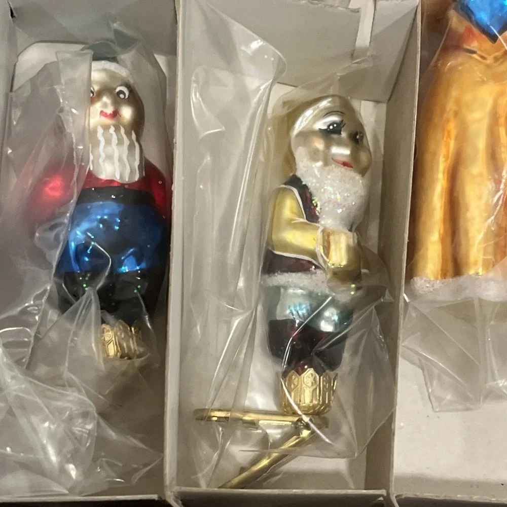 Vtg Christopher Radko Rare‎ 1995 And Snowy Make 8 Ornament, 7 Dwarves Snow White